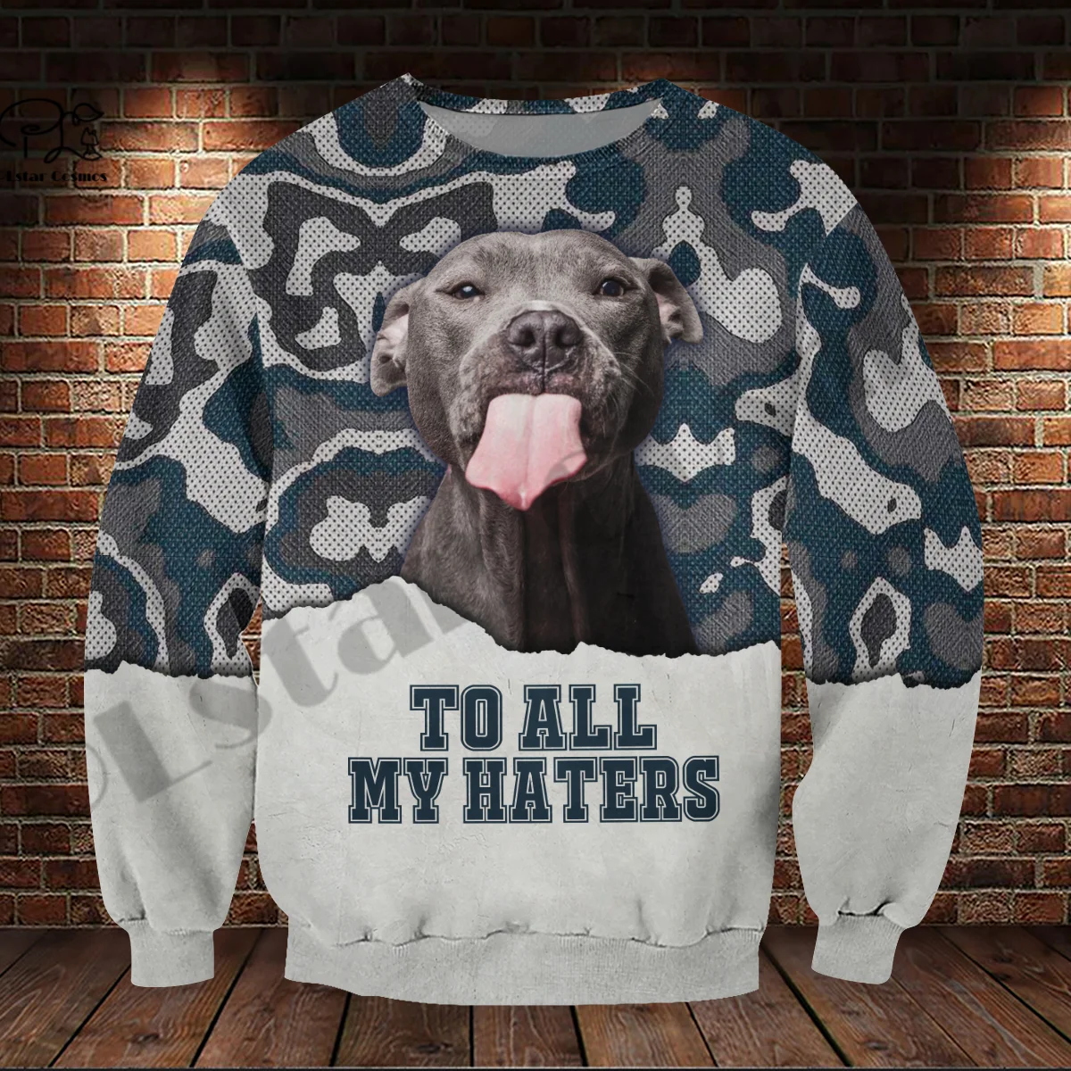 PLstar Cosmos 3Dprinted Newest Pit Bull Dog Animal Pet Art Harajuku Streetwear Funny Unique Unisex Hoodies/Sweatshirt/Zip A-4