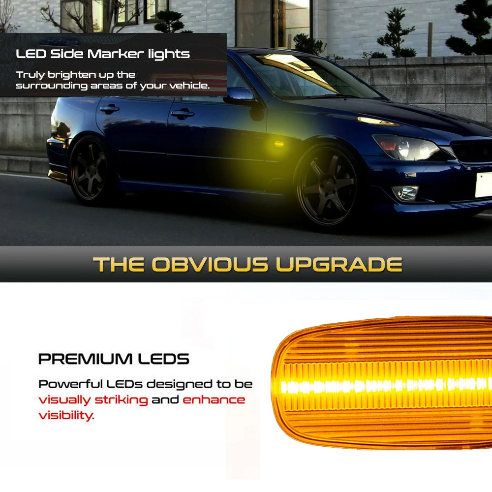 2x LED Dynamic Side Marker Light Tuan Signal Lamp For Toyota Prius Altezza Land Cruiser Kluger Corolla Verso Sienta Premio Yaris