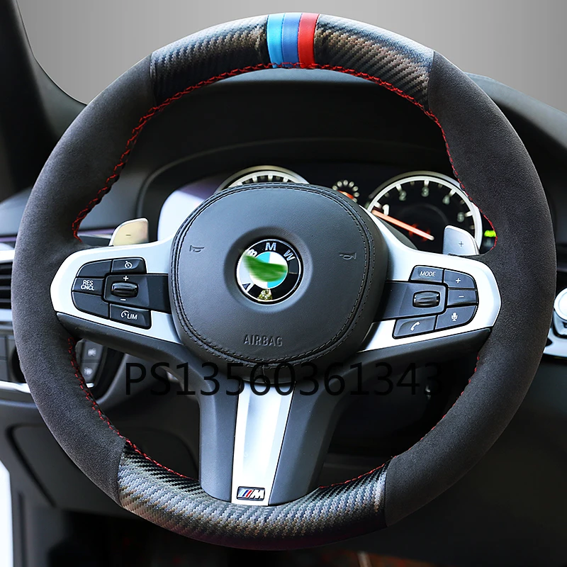 For BMW 5 Series 3 Series GT 2 Series 6 Series 1 Series 7 Series X1 X2 X3 X4 X5 X6 X7 Hand-sewn leather steering wheel cover