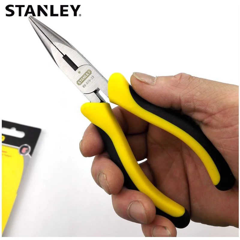 Stanley 1-piece Professional Long Nose Pliers Soft Grip Multifunctional Plier Industrial Grade Tools Chromium Vanadium Steel