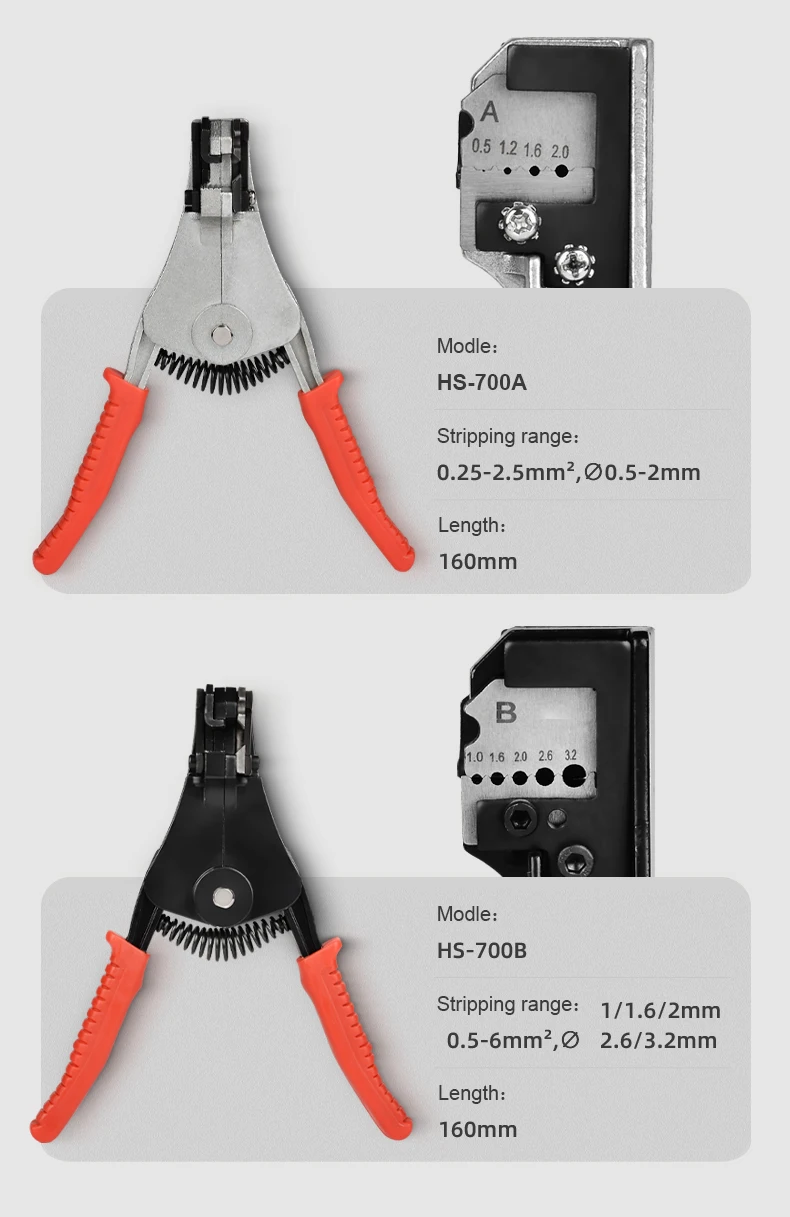 Automatic Wire Stripper HS700A/B Crimping Pliers Terminal 0.25-6MM² Network Cable Clamp Cutter