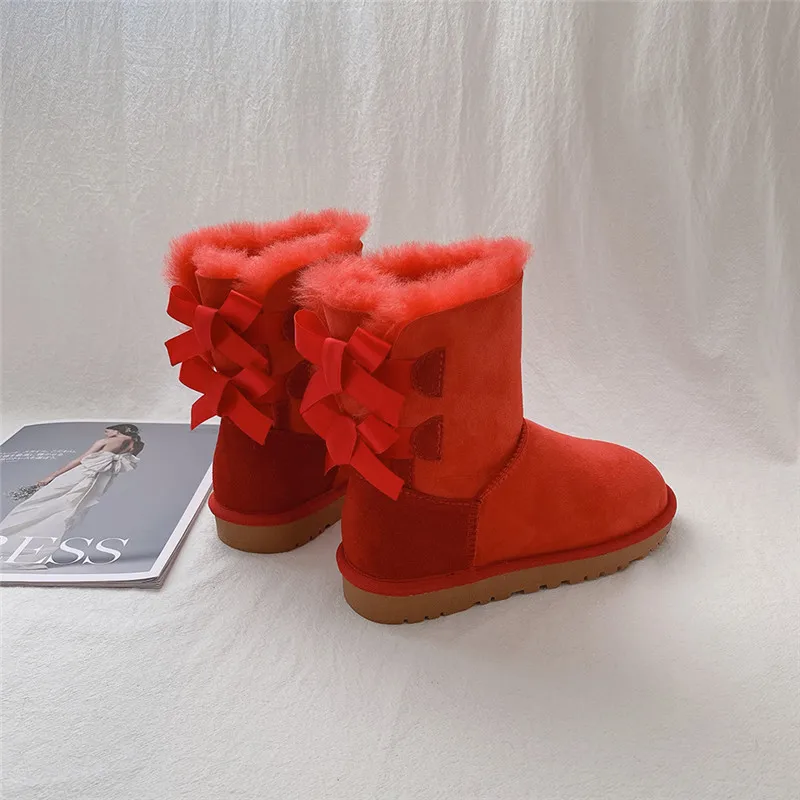 Moda oryginalna koลผuch naturalne buty ลniegowe futrzane buty damskie prawdziwe futro 100% weลna kobiety zimowe ลnieg buty marki buty damskie buty