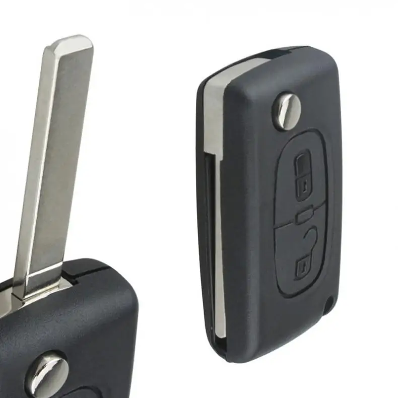 Funda negra con 2 botones para mando a distancia, carcasa para llave de coche sin cortar, para CITROEN C2 C3, nuevo listado