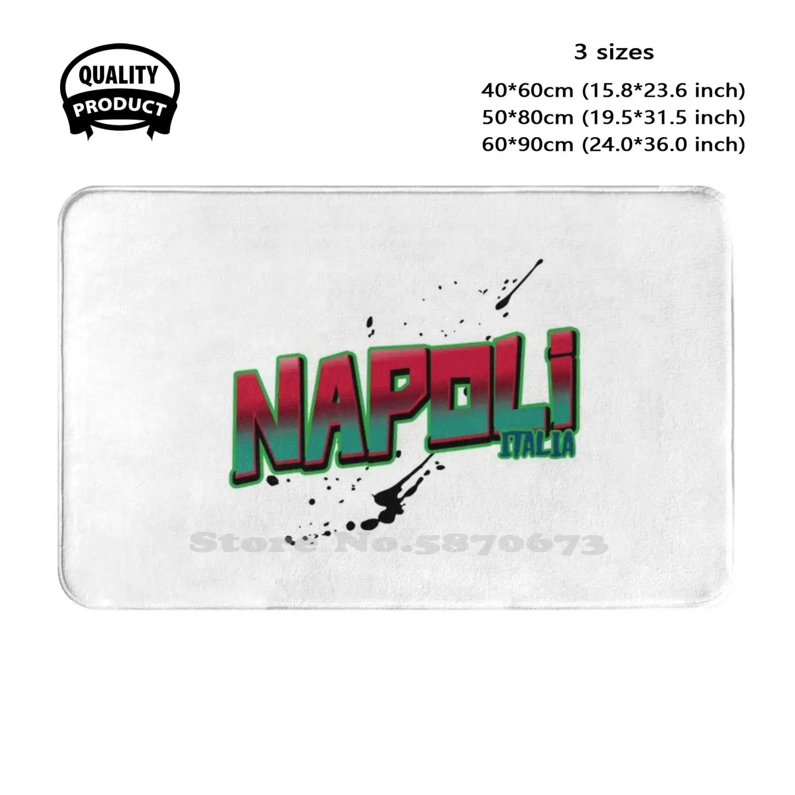 

Naples Soft Cushion Home Carpet Door Mat Car Rug Napoli Italian Language Naples New Red Pizza History Bay Travel Girls Classic