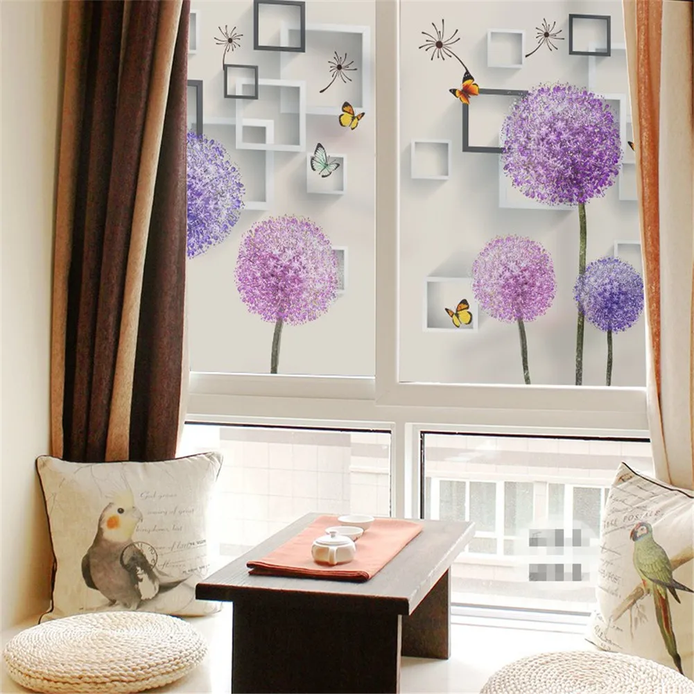 

Window Film Privacy Decorative Dandelion Glass Sticker UV Blocking Heat Control Window Coverings Window Tint for Kitchen