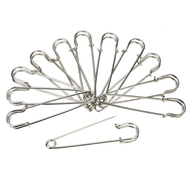 30/38/50/60/65/70/75mm Stainles Steel Safety Pins DIY Sewing Tools Needles Large Safety Pin Brooch Apparel Accessories