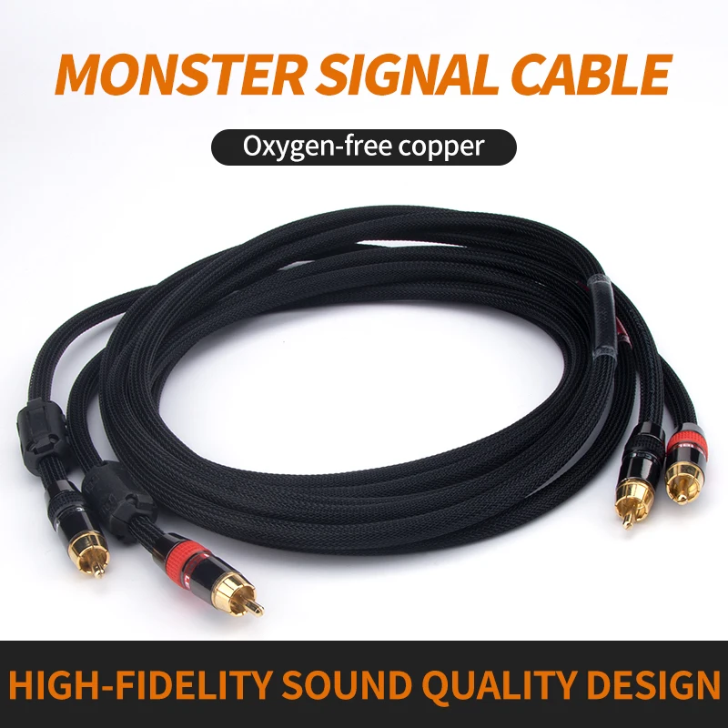 1 pair 2RCA audio cables, high-end 2RCA-2RCA audio cables, amplifier to speaker connection cables, CD player cables