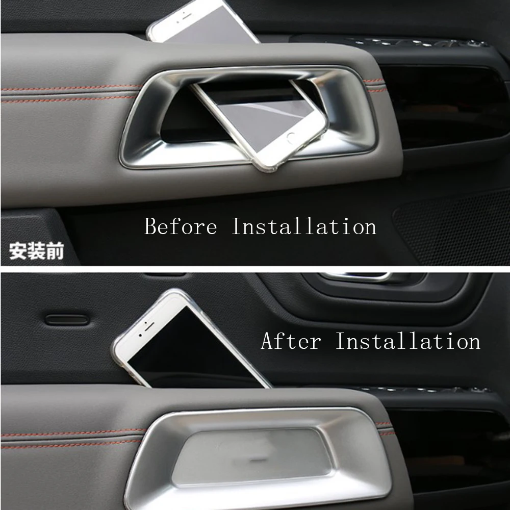 2/4pcs for CITROEN C5 Aircross 2018-2019 ABS Cover sticker Trim Car Styling Interior Door Armrest leakproof Cover sticker