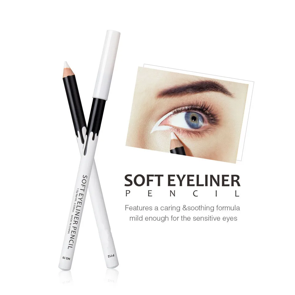 Eyeliner Pencil Makeup Women Long Lasting Waterproof Pigment Eye Liner Pro White Eyeliner Pen Cosmetics New Arrival T0157
