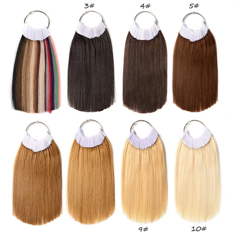 30pcs/set human hair color rings color chart hair strands test For beauty salon hairdressing salon supplies hair on rings