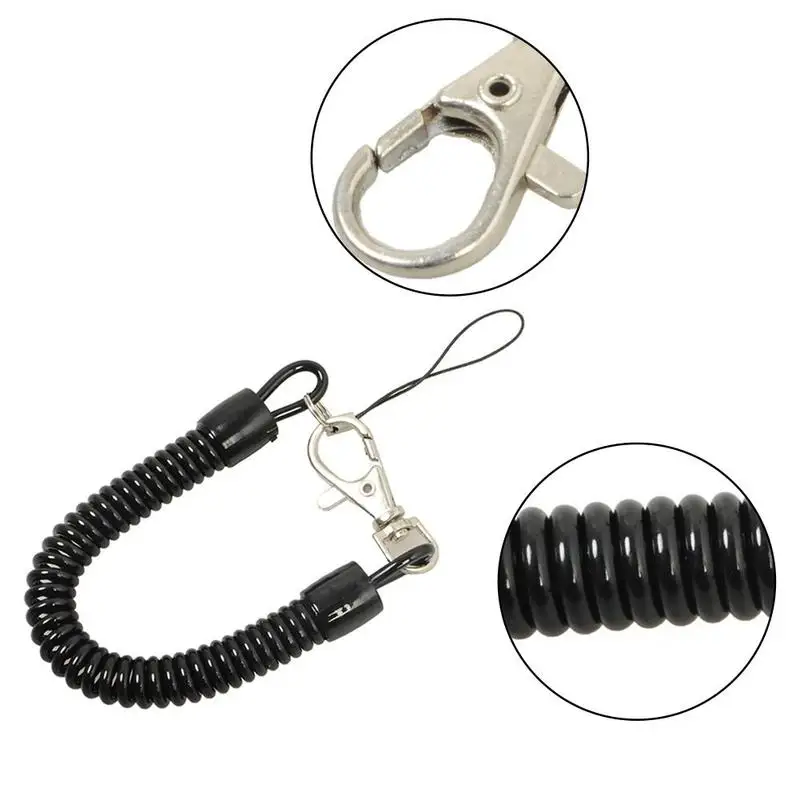 Practical Retractable Plastic Elastic Rope Key Spring For Outdoor Security Tools Keychain Camping