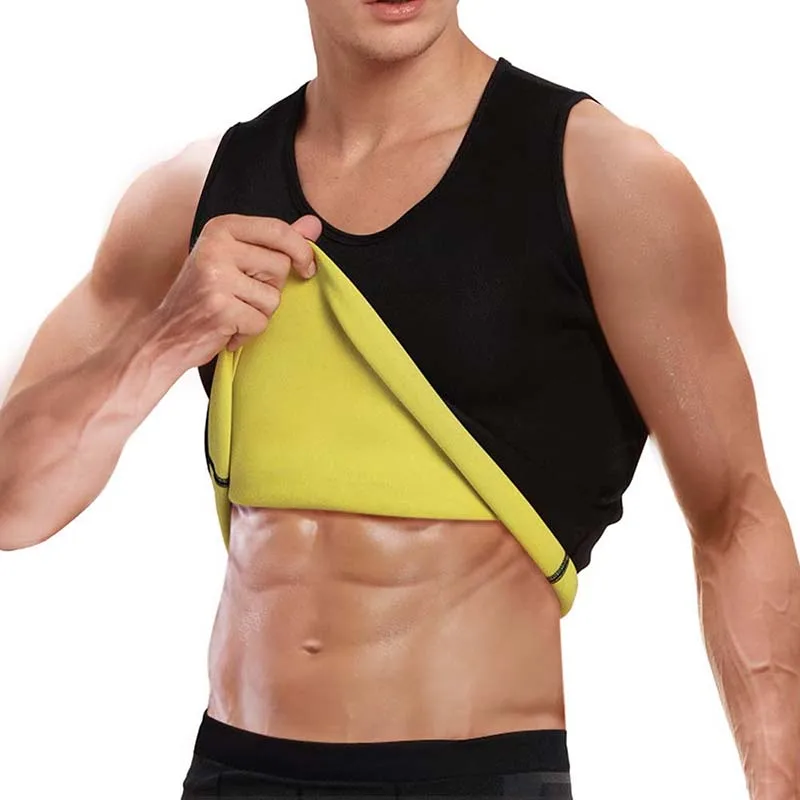 

Hot Sweat Vest Neoprene Sauna Vest For Men Weight Loss Tummy Slimming Shapewear Thermo Body Shaper Sweat Tank Top Black No Zip