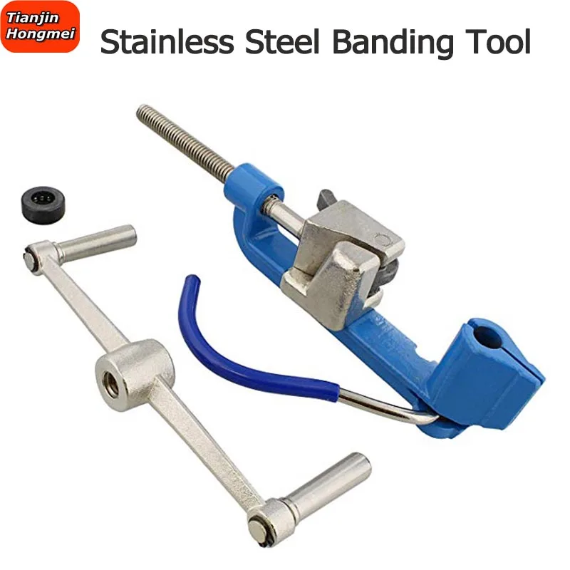 Stainless Steel Band Strapping Tool Kit Metal Strapping Banding Tool Tensioner Machine Metal Bander Kit for 4.76mm-19mm Bands