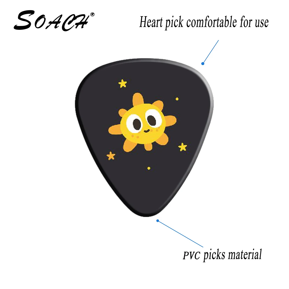 Soach 10 pçs/lote 0.71mm espessura dos desenhos animados vastidão do universo estrela picaretas de guitarra padrão cinta guitarra peças guitarra acc