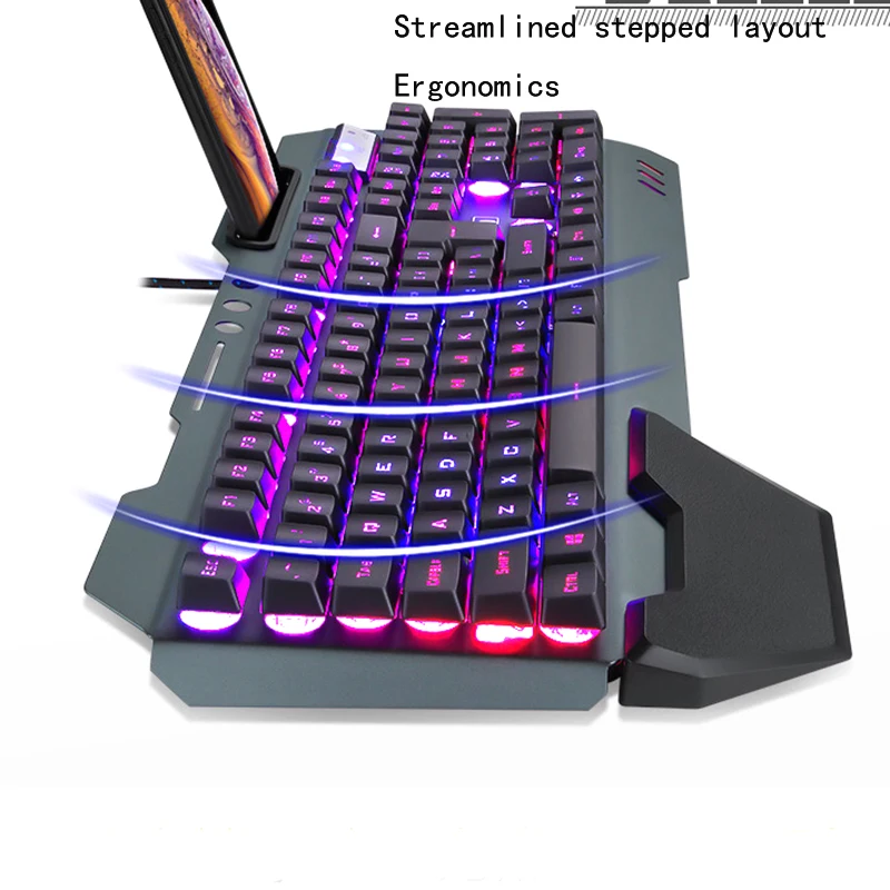 Mechanical Feeling Gaming LED Backlit Keyboard and Optical Mouse ,16 kinds of LED light,26 Keys No Conflict Keyboard For Gaming