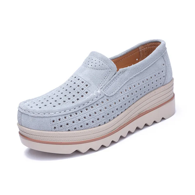 2018 nuove scarpe basse da donna primavera-autunno scarpe in vera pelle scamosciata mocassini Casual da donna scarpe Slip-on x-large 35-42