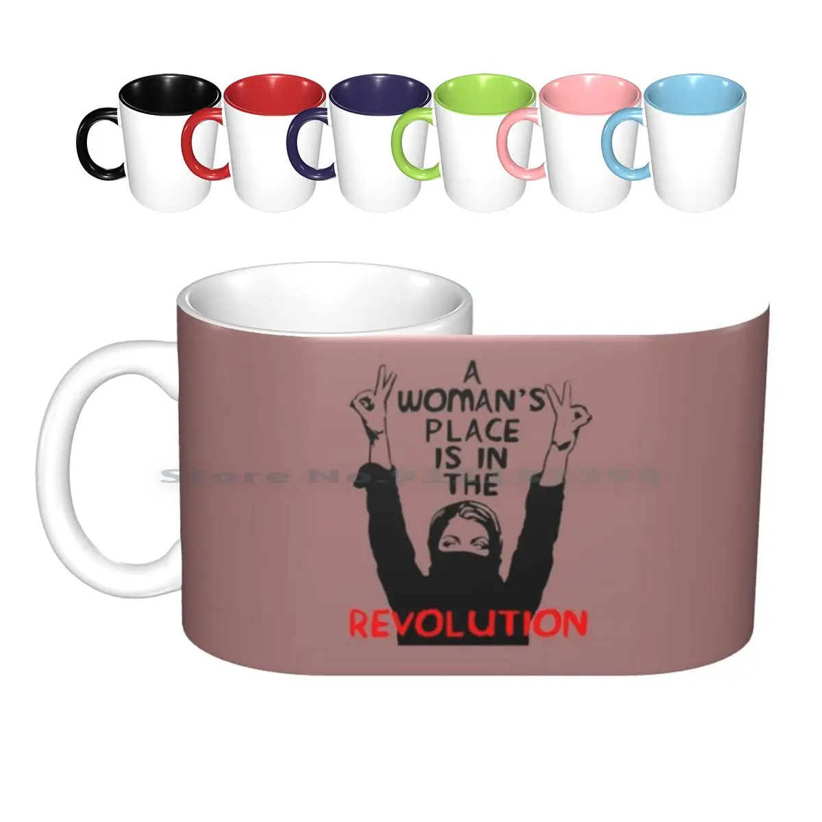 A Woman's Place Is In The Revolution-Feminist , Resistance , Protest , Socialist Ceramic Mugs Coffee Cups Milk Tea Mug A Womans