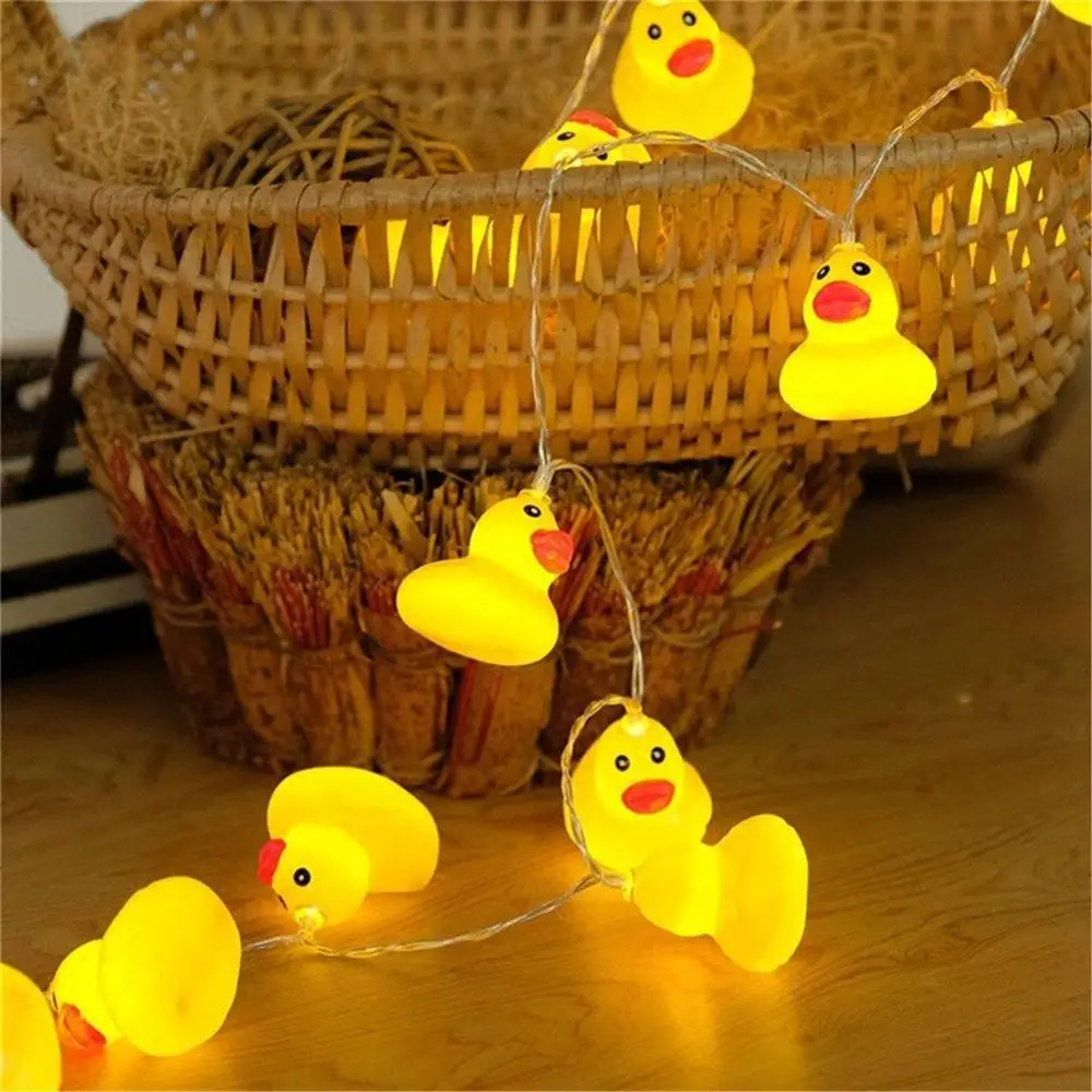 10/20Leds Cute Yellow Duck Lights String Creative DIY Holiday Fairy Decoration Lights for Christmas New Year Party Home Decor