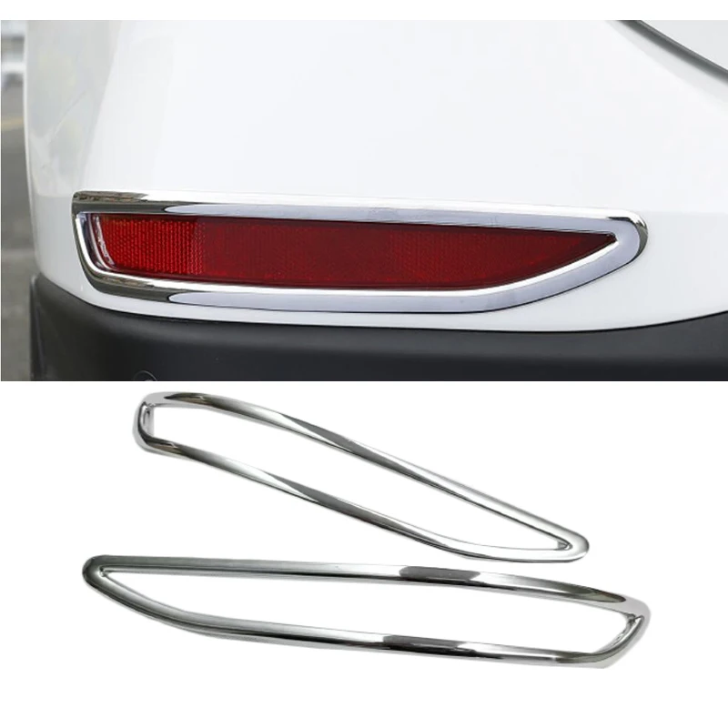 

For Chevrolet Equinox 2017 2018 ABS Chrome Rear Bumper Reflector Fog Light Lamp Cover Trim Molding Garnish Frame Bezel 2PCS