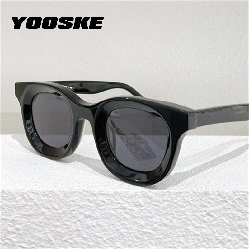 

YOOSKE Retro Round SunglassesWomen Brand Designer Vintage Small Sun Glasses Men Vintage Hip Hop Concave Design Eyewear Female