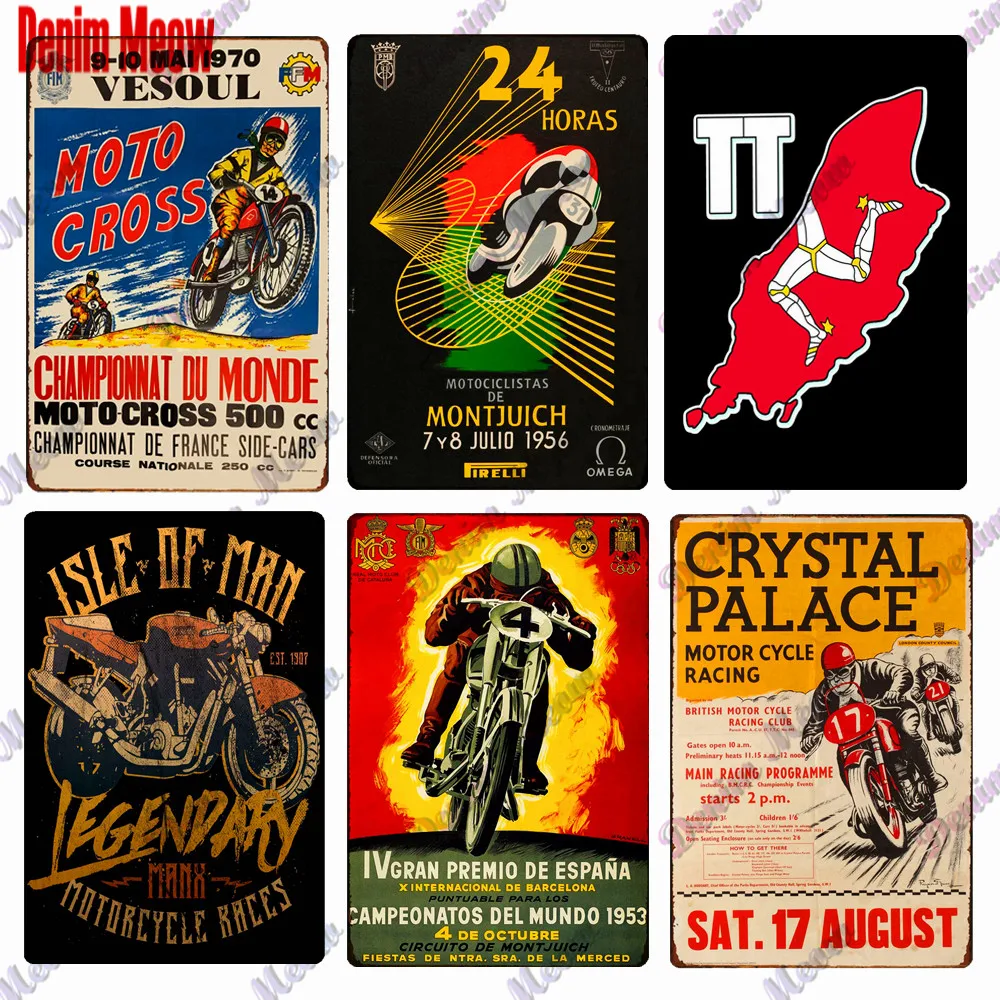 

Vintage TT Races, Plate, Motor Cycle Racing, Metal Tin Sign, ISLE OF MAN Tourist, for Bar Garage Club Mancave, Decor, WY192