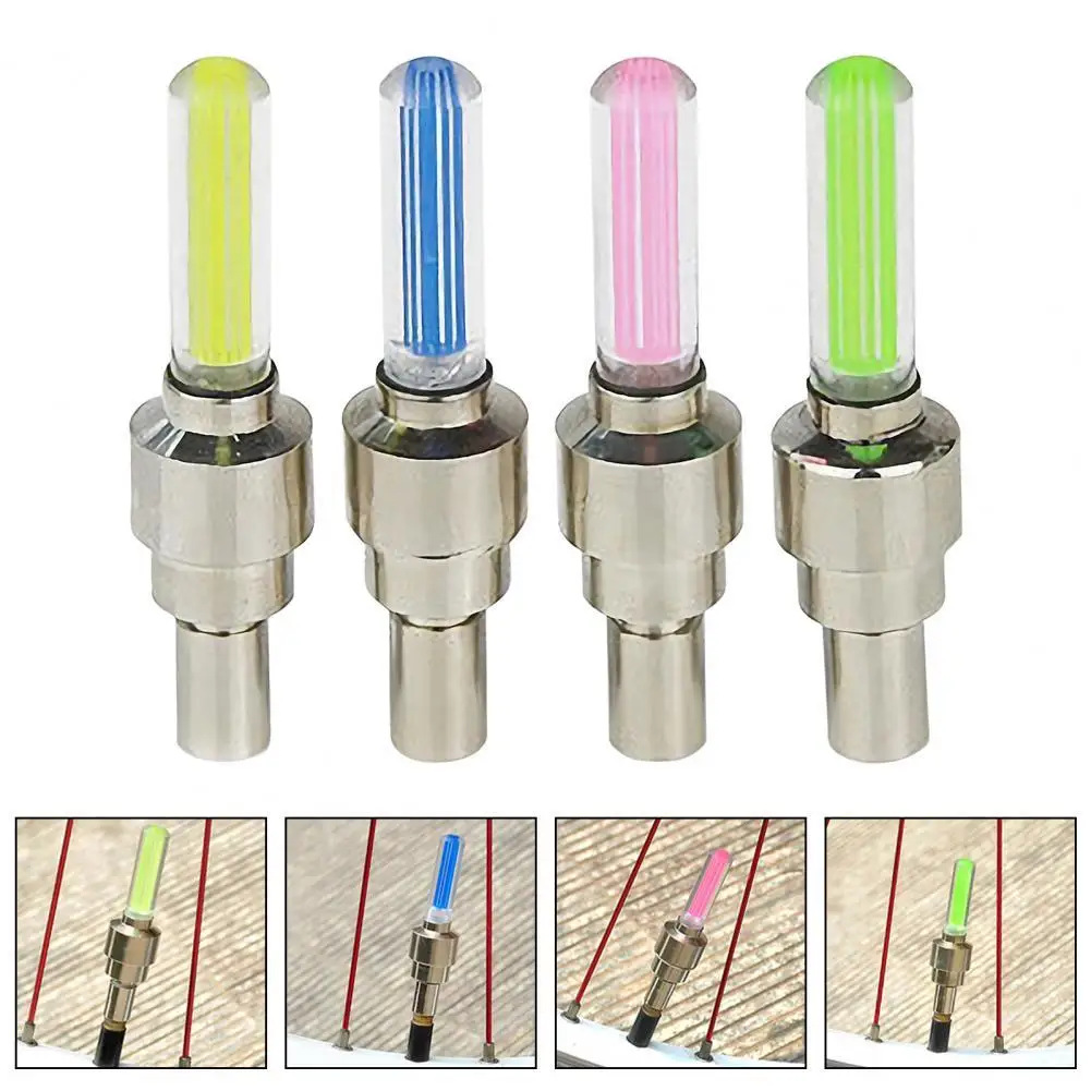 LED Wheel Light Neon Lamp Tire Valve Cap Lamp 4 Colors Wide Use  Excellent Mini Waterproof Tire Valve Light