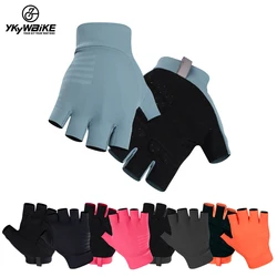 YKYWBIKE  Bicycle Accessories Cycling Gloves Half Finger For Mens Women's Summer Sports Shockproof MTB Bike Light Soft  자전거 장갑