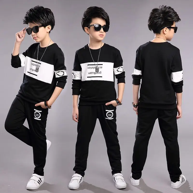 2024 New Baby Boys winter Autumn Sweatshirt Sports Tracksuits Kids velvet Casual clothes sweater + Pant 5 6 7 8 9 10 11 12 year