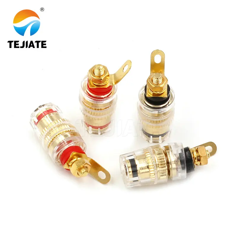 1PCS Banana Plug/Socket 4MM Power Amplifier Speaker Crystal Terminal Horn Connector Pure Copper Gold Plated Transparent Adapter