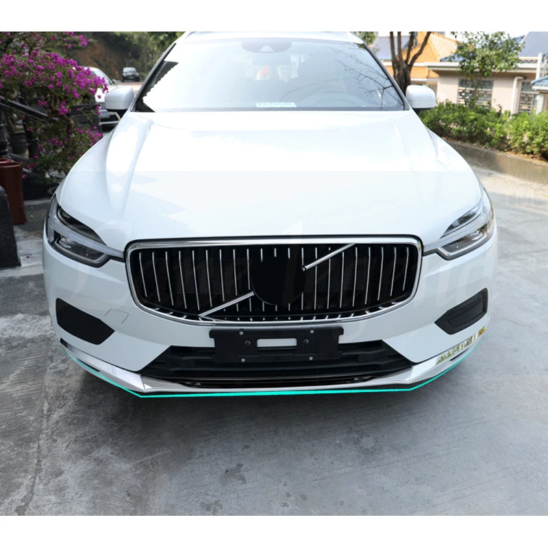 Car Styling 3PCS Stainless Steel Chromed Front Bottom Bumper Cover Decoration Trim For VOLVO XC60 2018 2019 2020 Accessories