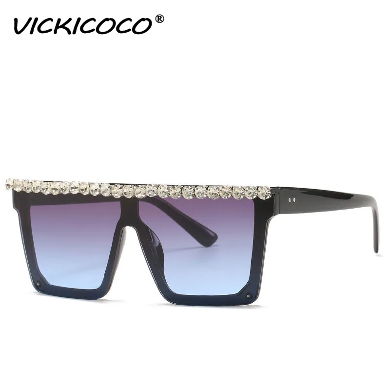 Oversized Diamond Sunglasses Woman 2020 Black Fashion Square Glasses Rhinestone Sunglasses Vintage Retro Glasses Unisex UV400