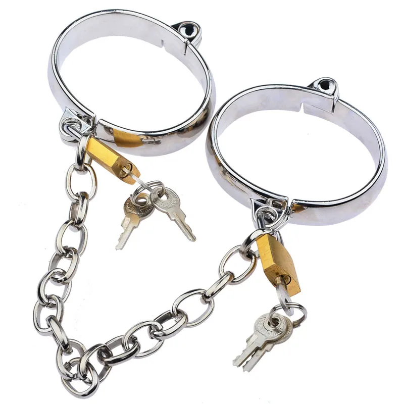 Metal Chain Handcuffs Ankle Cuffs Adult Games Sex Toys For Couples Woman BDSM Bondage Slave Restraints Leg Irons Sex Tools