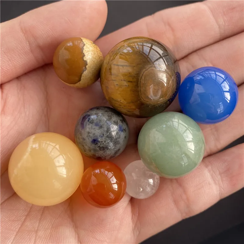 

8pcs/set Natural Crystal Ball Polished Globe Massaging Ball Reiki Healing Stone Home Decoration Exquisite Gifts Souvenirs Gift