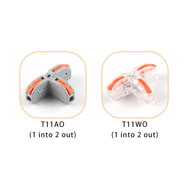 Universal Compact T-type Wire Connector Splitter Terminal Distribusi Cepat Push-In Distributor Utama Rumah AWG 28-14(12)