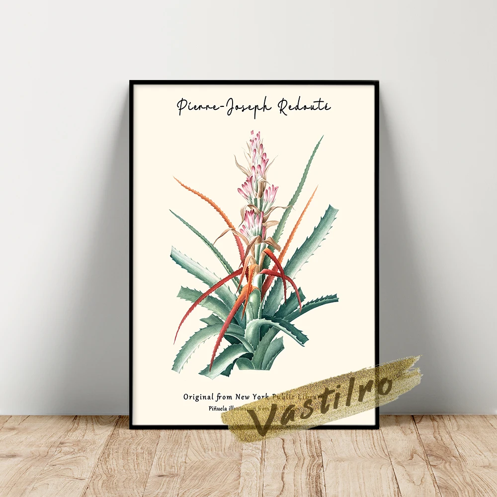 Póster de la exposición de pierre-josé Redoute, impresiones de plantas de José Redoute, pintura de pared de hoja de flor Vintage, decoración de pared para sala de estar