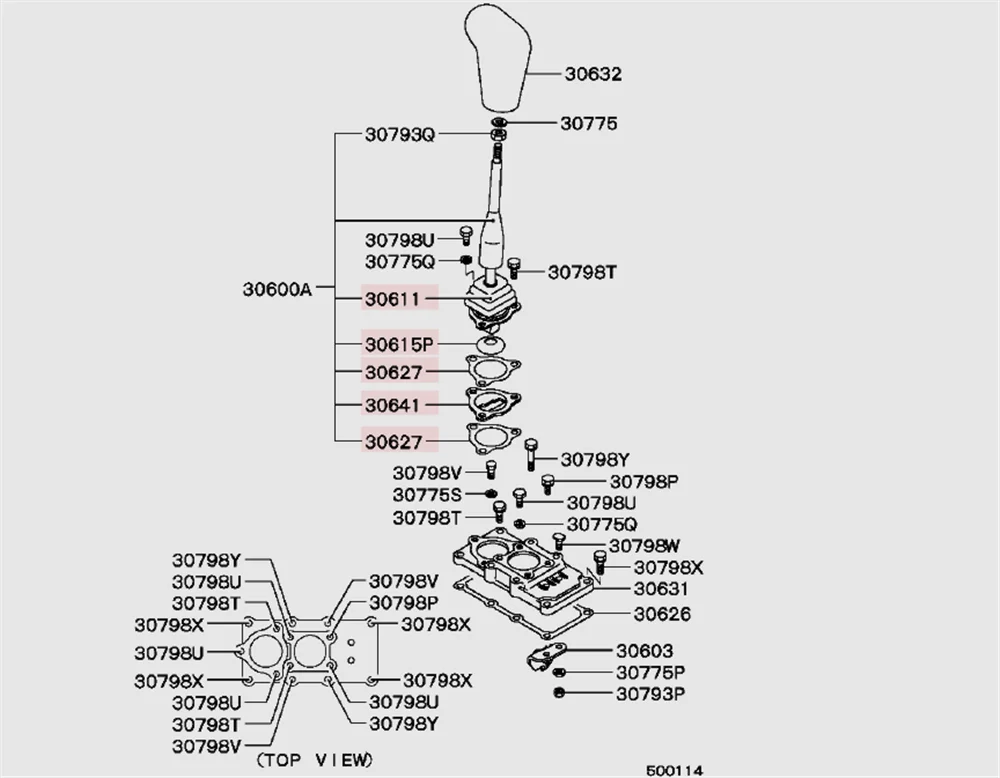 Assy de nível de câmbio M/T para Mitsubishi, PAJERO, MONTERO II, 2 °, V31, V32, V33, V43, MR110456, MR567088, MD739289, MR110604