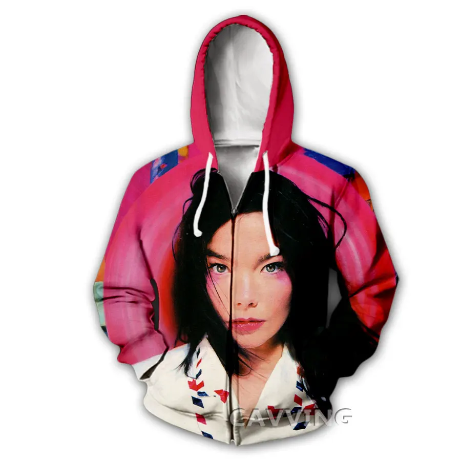 CAVVING 3D Print Vintage 90S Signer Bjork Zipper Hoodies Zip Hooded Sweatshirt Harajuku Hoodie Sweatshirt for Men/women 03