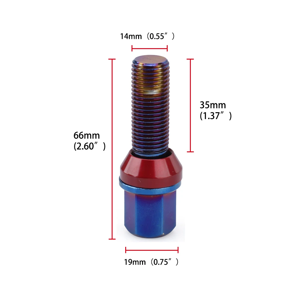 20pcs/Set Conical Cover Wheel Bolts M14*1.5 Lug Nuts With sleeve positioning pin and lubricant