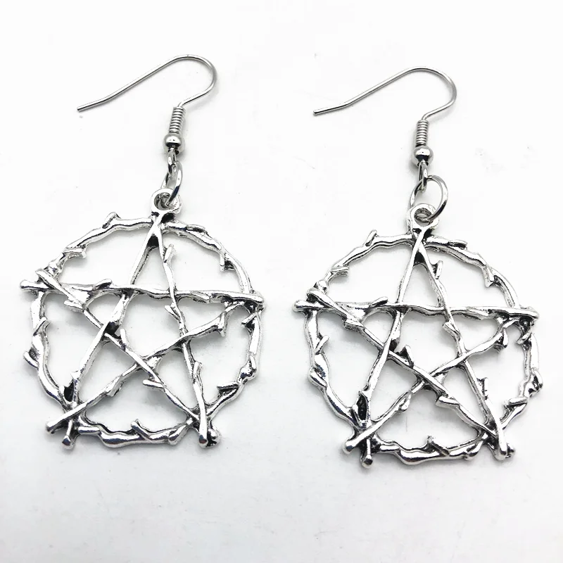 Vintage Goth Gothic Five-pointed star Dangle Drop Earrings For Women  Trendy Punk 90s egirl grunge goblincore emo accessories