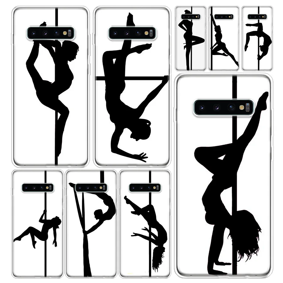 Pole Dancer Girl Silhouettes Phone Case Cover for Samsung Galaxy S20 S21 FE S22 S23 S24 Ultra S10 S10E S9 S8 Plus + Art Gift Coq