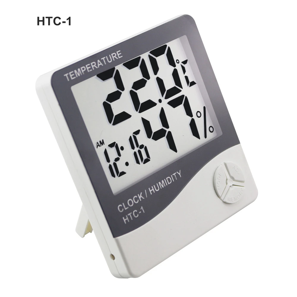 Weather Station HTC-1/HTC-8 Indoor Digital Thermometer Hygrometer Wall Hanging Electronic Temperature Humidity Meter Alarm Clock