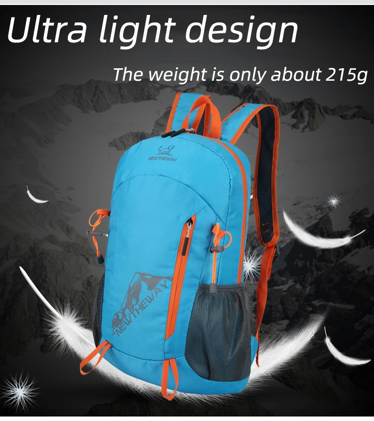 22L tragbarer faltbarer Rucksack, zusammenklappbare Bergsteigertasche, ultraleicht, Outdoor, Klettern, Radfahren, Reisen, Rucksack, Wandern, Tagesrucksack – Detail 3