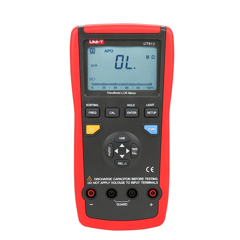 UNI-T UT612/UT611 LCR Meter; high precision 10KHz/100KHz LCR digital bridge meter / inductor / capacitor / resistance tester