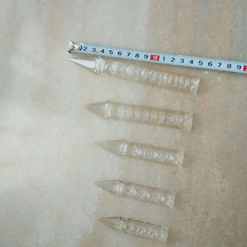 Camal-barra colgante de prismas de cristal triangulares, lámpara de cabeza con flecha, partes de iluminación, decoración del hogar, 76-150mm, 10 Uds.