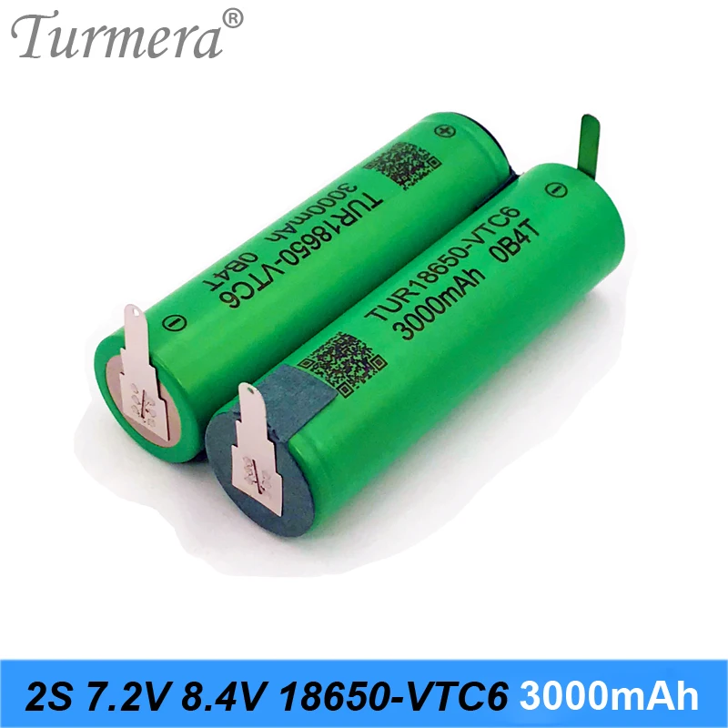 Turmera 4S 16.8V 14.4V 18650 VTC6 3000mAh 6000mAh Lithium Battery 30A Soldering Strip for Screwdriver Batteries Shura Customize