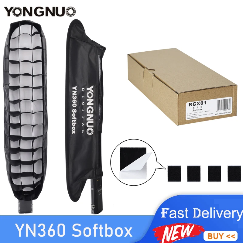 Yongnuo Portable LED Fill Light Small Soft Box with Rectangle Honeycomb Grid Softbox for YN360 YN360S YN360III YN360III Pro