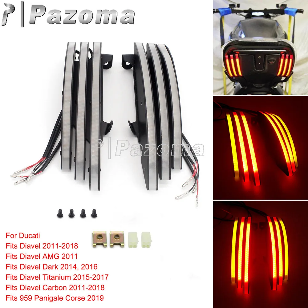 Motorcycle LED Integrated Turn Signal Lights Taillight For Ducati Diavel 2011-2018 959 Panigale Corse Blinkers Stop Rear Lamp