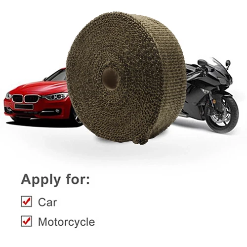 Imagen 2 del producto Banda térmica de escape Enduro, silenciador de motocicleta, protección de envoltura térmica, 5cm, 5M, 10M, 15M, 20M, cinta vendaje para coche, Dirt Pit Bike, Motocross