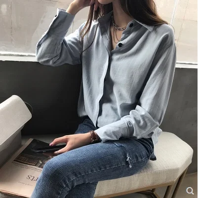 New Spring Vintage Solid Female Oversize Tops Womens Shirt Long Sleeve Girls Blouse Summer New Women Blouses Femme Blusas