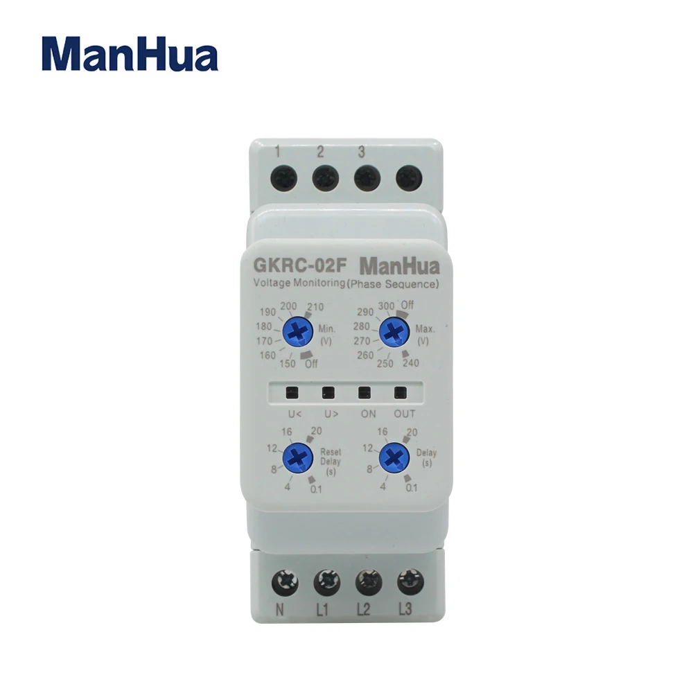 ManHua Three Phase Four Wire GKRC-02F Voltage Monitoring Phase Sequence Device Monitor Relay